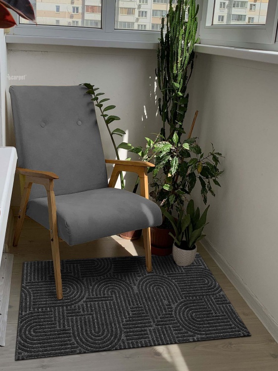 Коврик icarpet ЛАБИРИНТ с тиснением 50х100 чёрный гранит 03 S - 3