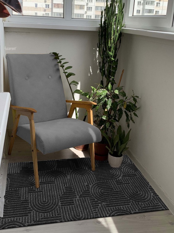 Коврик icarpet ЛАБИРИНТ с тиснением 67х120 чёрный гранит 03 S - 3