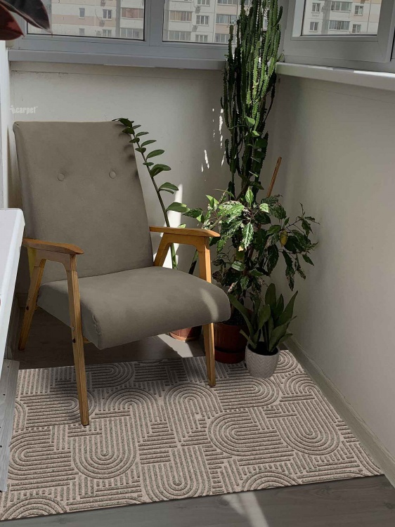 Коврик icarpet ЛАБИРИНТ с тиснением 67х120 донской песок 04 S - 3