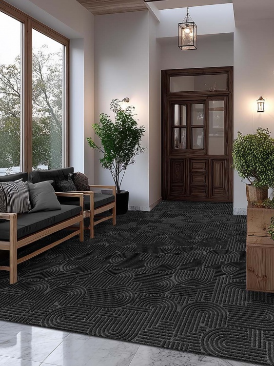 Коврик icarpet ЛАБИРИНТ с тиснением 200х300 чёрный гранит 03 S - 2