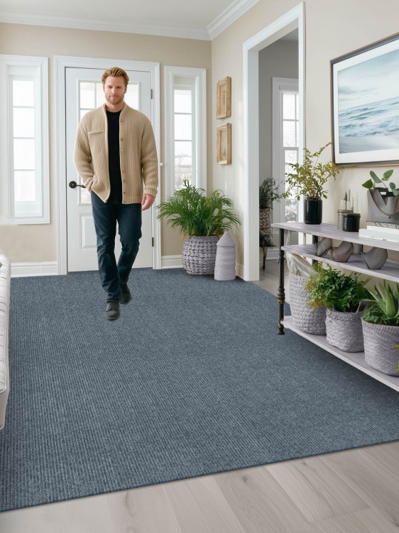 Коврик придверный влаговпитывающий icarpet Ребристый ТПР 200х300 графит 01 S - 3