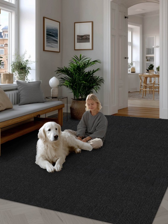 Коврик придверный влаговпитывающий icarpet Ребристый ТПР 200х300 антрацит 03 S - 4