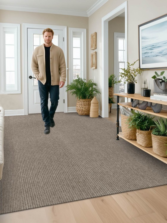 Коврик придверный влаговпитывающий icarpet Ребристый ТПР 200х300 донской песок 05 S - 3