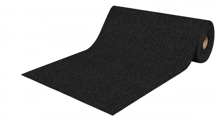 Коврик-дорожка придверный влаговпитывающий icarpet Ребристый ТПР 100х3000 антрацит 03