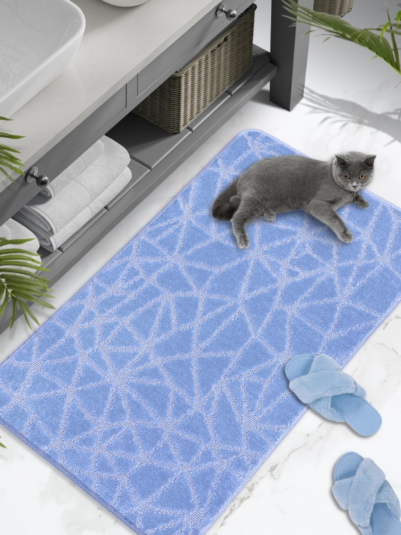 Коврик SHAHINTEX РР 60*100 001 голубой 11 S - 3