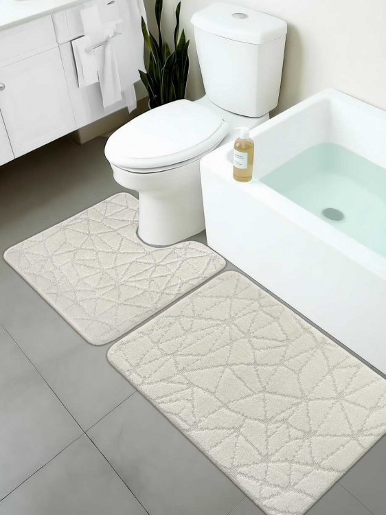 Набор ковриков SHAHINTEX РР 50*80+50*50 001 кремовый 3 - 4